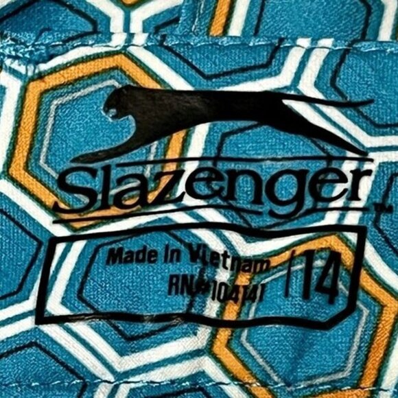 Slazenger Skort Aqua Retro Multicolor‎ Pattern Tennis Athletic Wear Size 14 - Picture 9 of 9